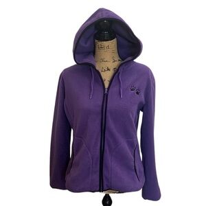 Purple Fleece Full Zip Hoodie Jacket Size M